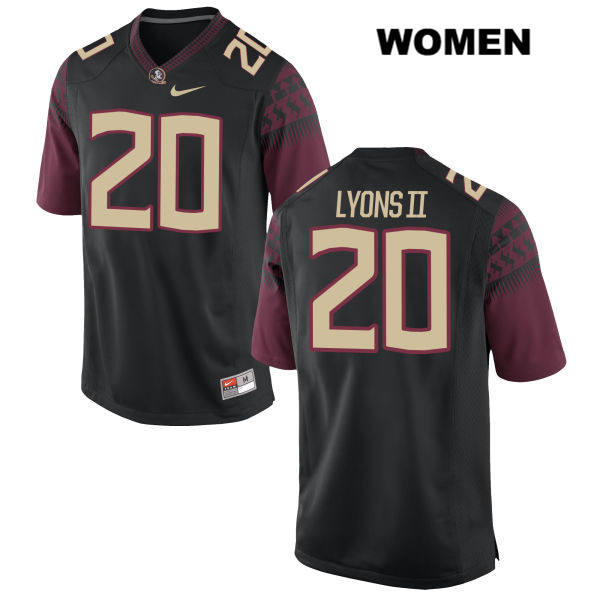 Women's NCAA Nike Florida State Seminoles #20 Bobby Lyons II College Black Stitched Authentic Football Jersey MYO7069GU